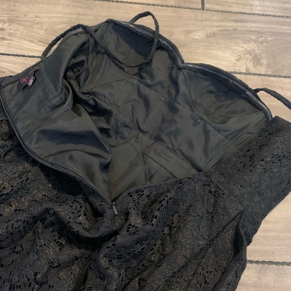 Aqua - Little Black & Gold Lace Dress - Picture 6 of 6